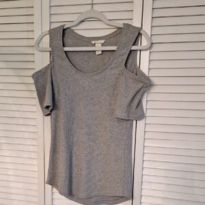 Gray Cold Shoulder Women's Top